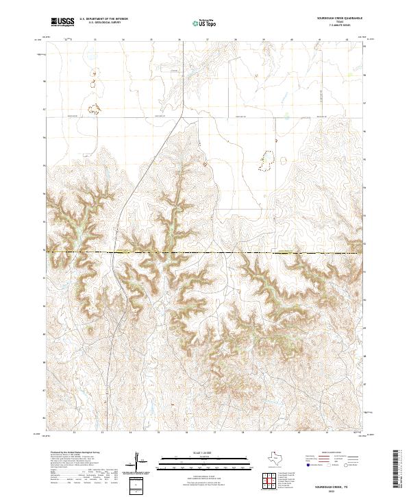 US Topo 7.5-minute map for Sourdough Creek TX
