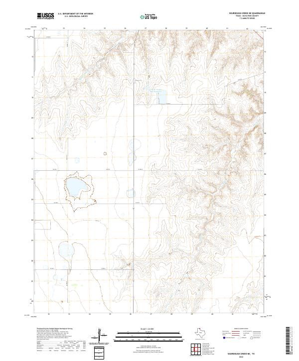 US Topo 7.5-minute map for Sourdough Creek NE TX