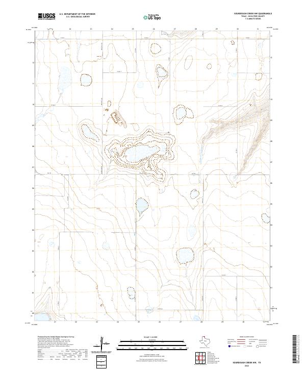US Topo 7.5-minute map for Sourdough Creek NW TX