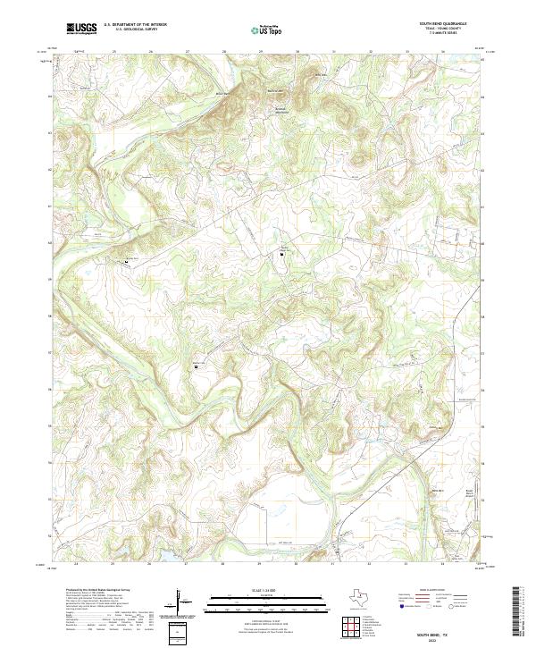 US Topo 7.5-minute map for South Bend TX