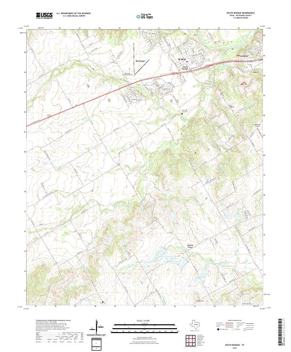 US Topo 7.5-minute map for South Bosque TX