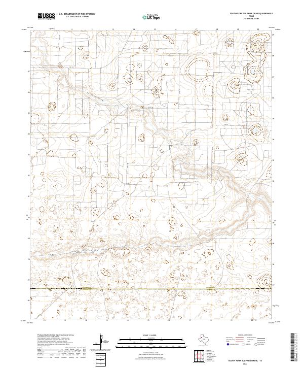 US Topo 7.5-minute map for South Fork Sulphur Draw TX