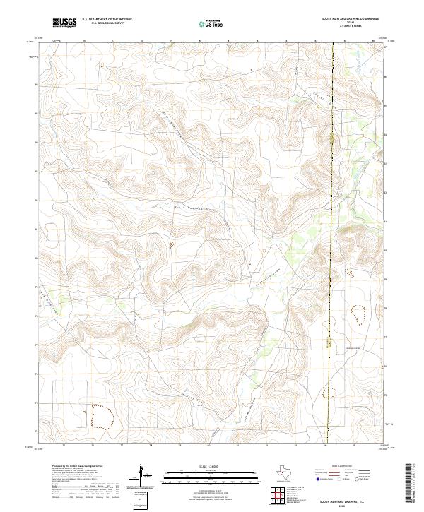 US Topo 7.5-minute map for South Mustang Draw NE TX