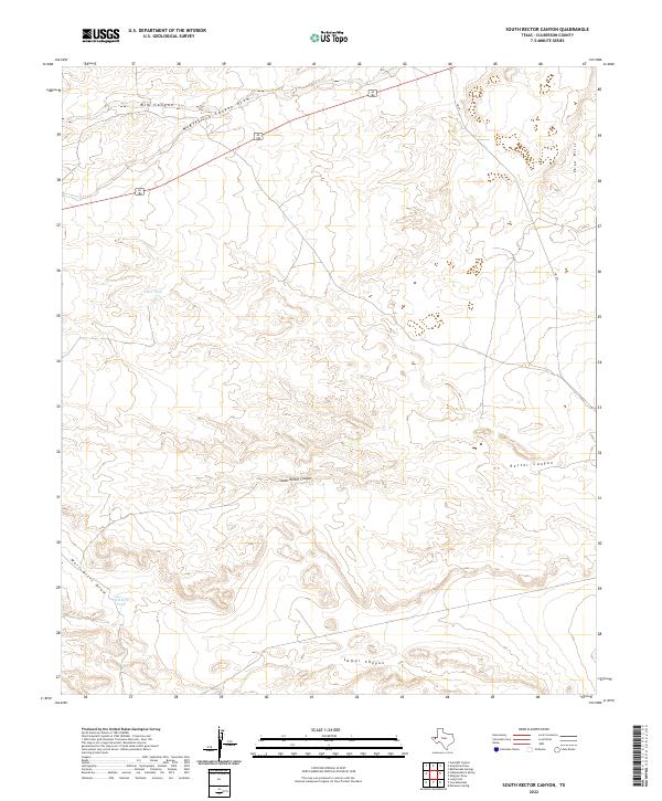 US Topo 7.5-minute map for South Rector Canyon TX