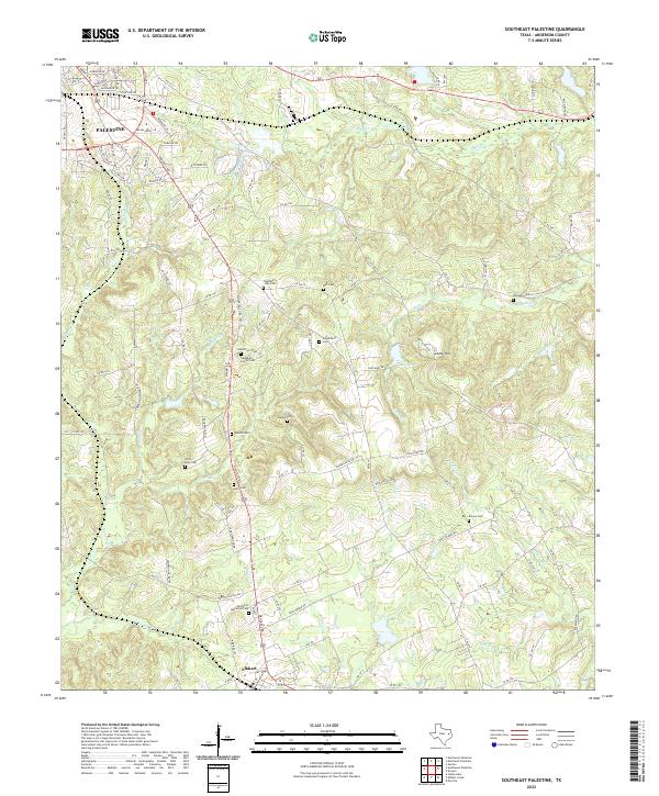 US Topo 7.5-minute map for Southeast Palestine TX