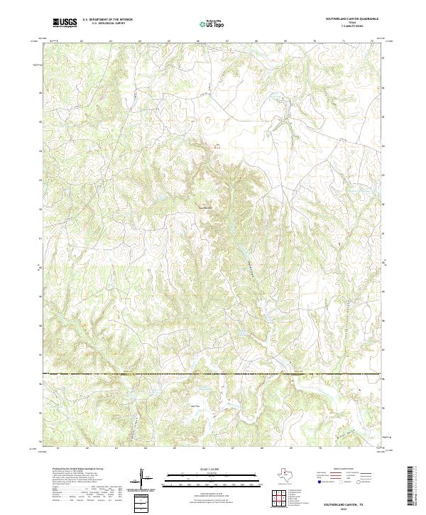 US Topo 7.5-minute map for Southerland Canyon TX