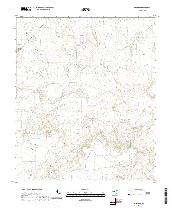 US Topo 7.5-minute map for Spade Ranch TX