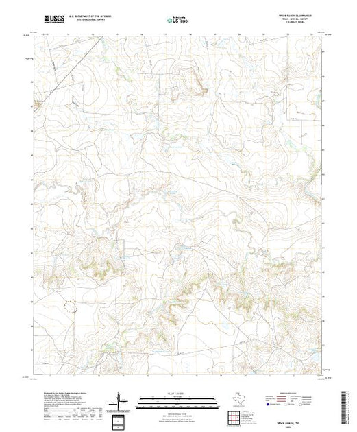 US Topo 7.5-minute map for Spade Ranch TX – American Map Store