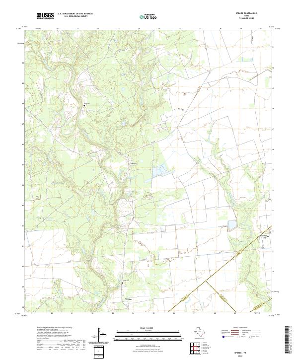 US Topo 7.5-minute map for Speaks TX