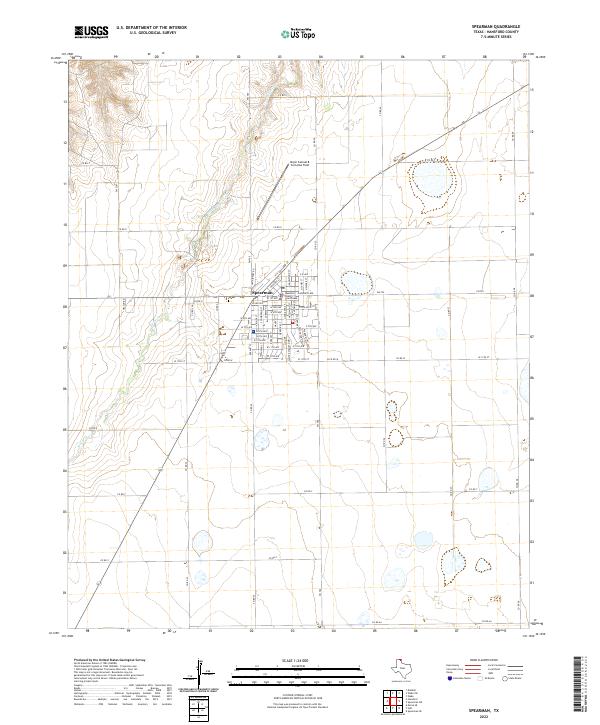 US Topo 7.5-minute map for Spearman TX