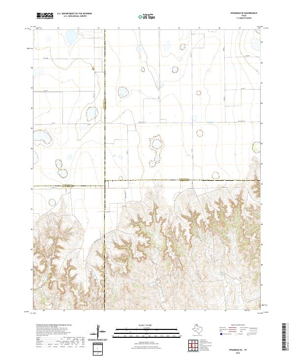 US Topo 7.5-minute map for Spearman SE TX