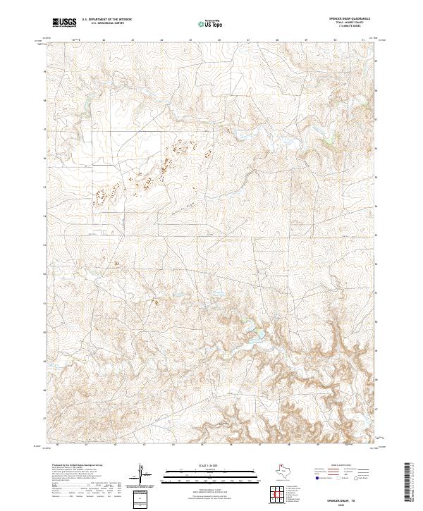 US Topo 7.5-minute map for Spencer Draw TX
