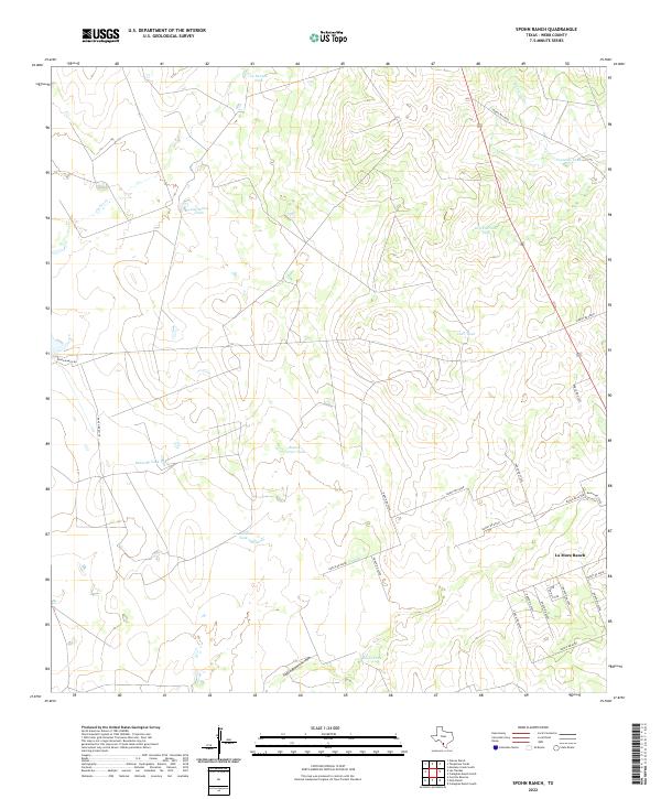 US Topo 7.5-minute map for Spohn Ranch TX