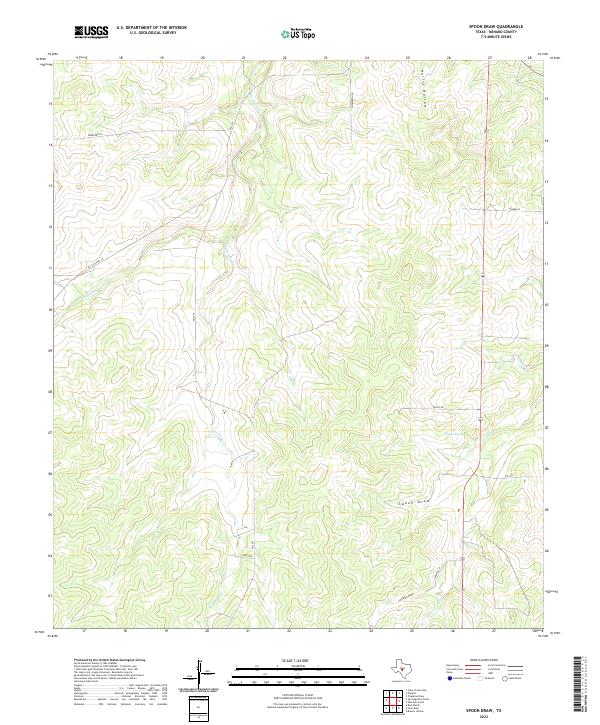 US Topo 7.5-minute map for Spoon Draw TX