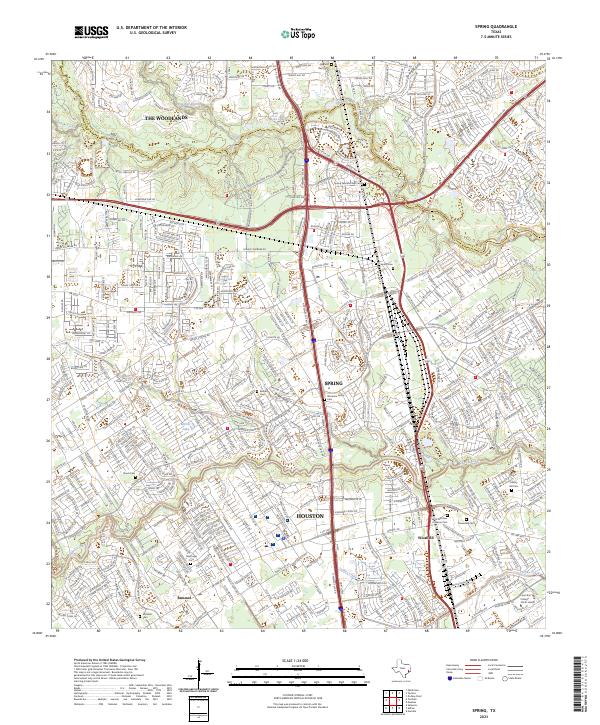 US Topo 7.5-minute map for Spring TX