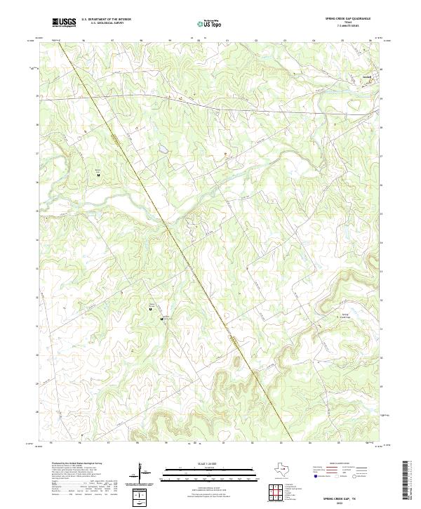US Topo 7.5-minute map for Spring Creek Gap TX