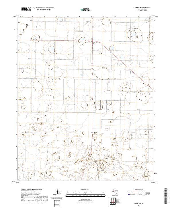 US Topo 7.5-minute map for Springlake TX