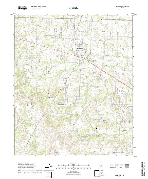 US Topo 7.5-minute map for Springtown TX