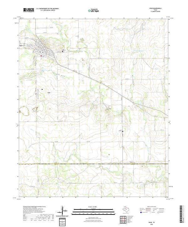 US Topo 7.5-minute map for Spur TX