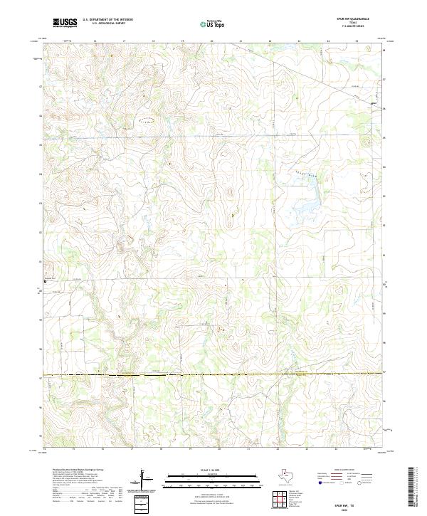 US Topo 7.5-minute map for Spur NW TX