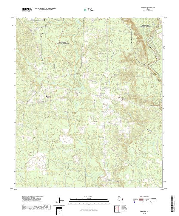 US Topo 7.5-minute map for Spurger TX