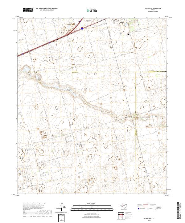 US Topo 7.5-minute map for Stanton SE TX