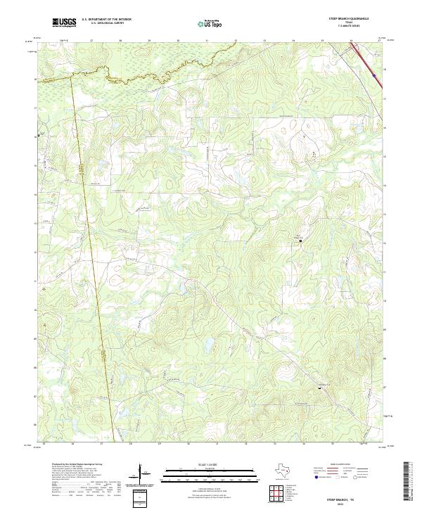 US Topo 7.5-minute map for Steep Branch TX