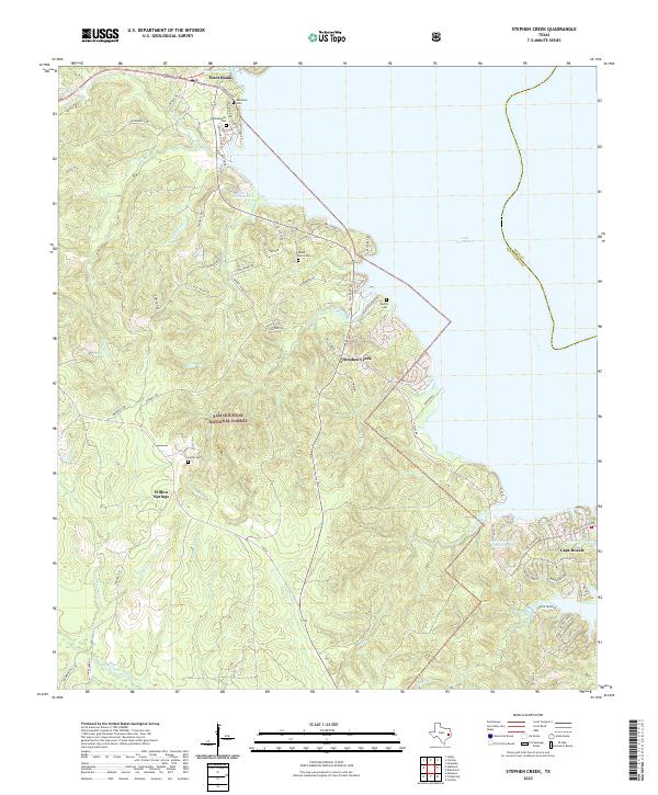 US Topo 7.5-minute map for Stephen Creek TX