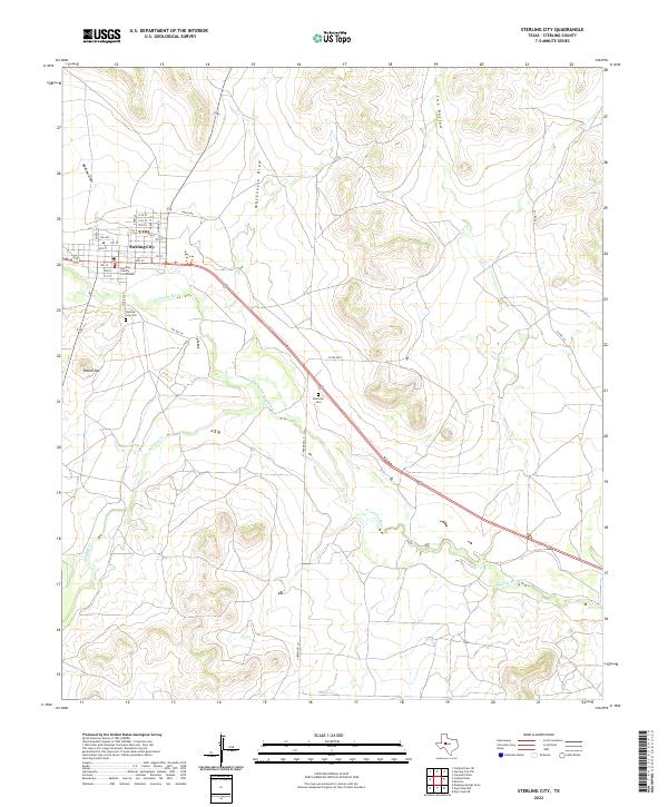 US Topo 7.5-minute map for Sterling City TX