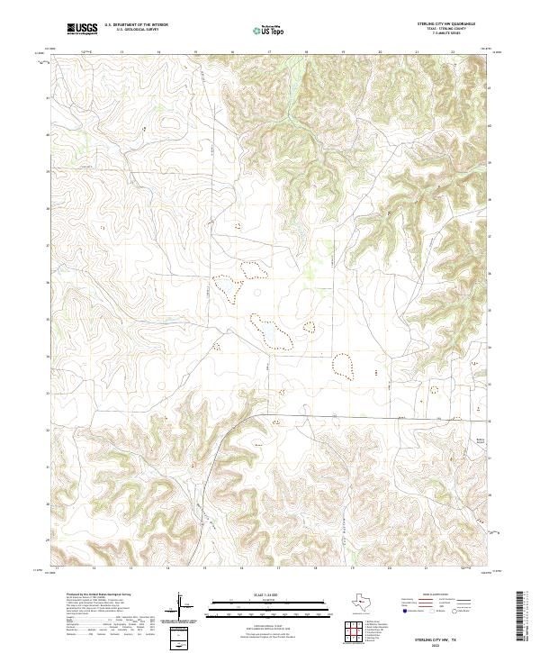US Topo 7.5-minute map for Sterling City NW TX