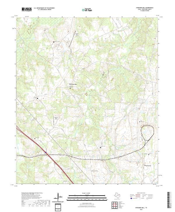 US Topo 7.5-minute map for Stewards Mill TX