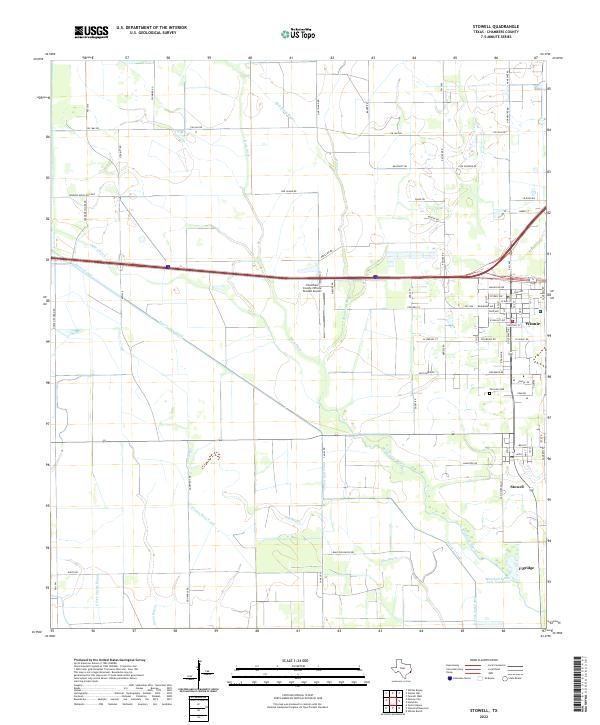 US Topo 7.5-minute map for Stowell TX