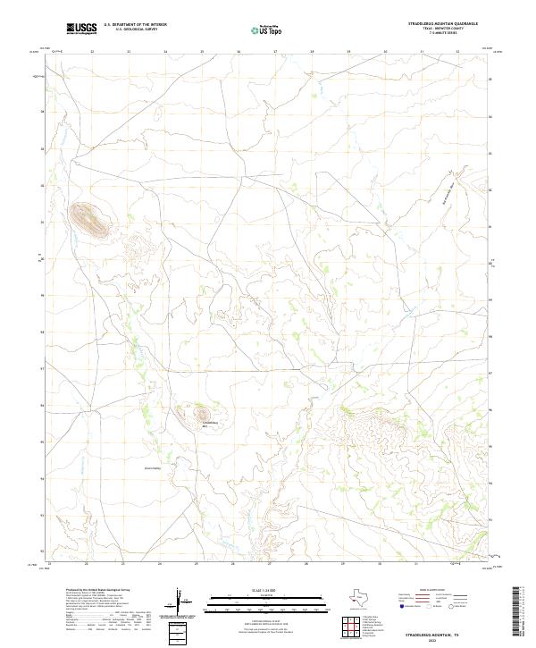 US Topo 7.5-minute map for Straddlebug Mountain TX