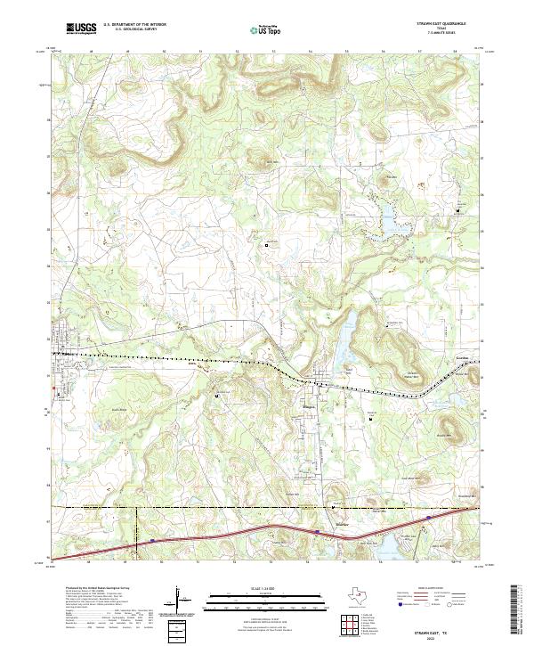 US Topo 7.5-minute map for Strawn East TX