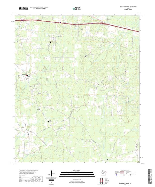 US Topo 7.5-minute map for Stricklin Springs TX