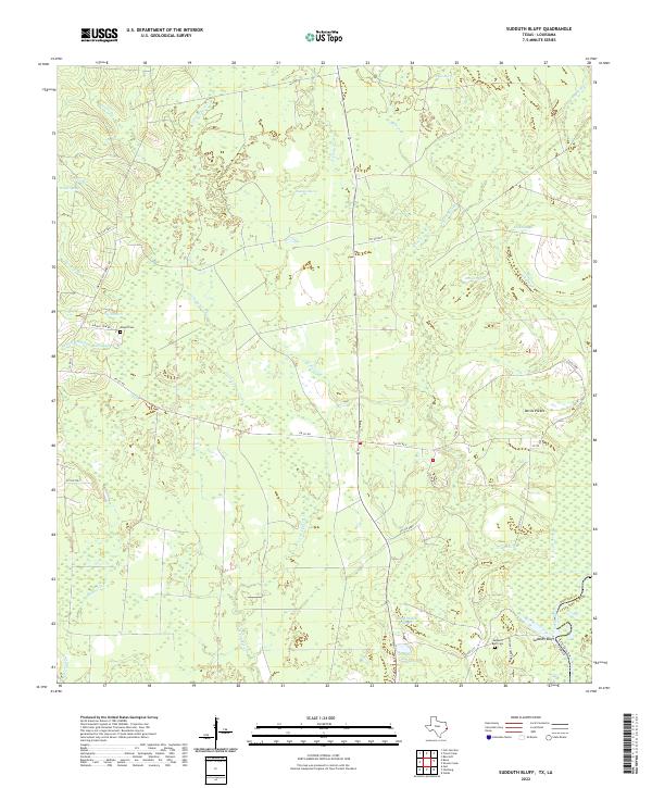 US Topo 7.5-minute map for Sudduth Bluff TXLA