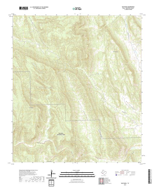 US Topo 7.5-minute map for Sue Peaks TX