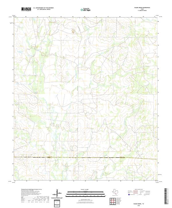 US Topo 7.5-minute map for Sugar Creek TX