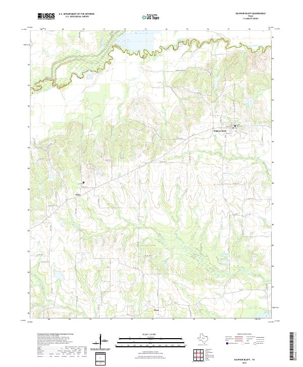 US Topo 7.5-minute map for Sulphur Bluff TX