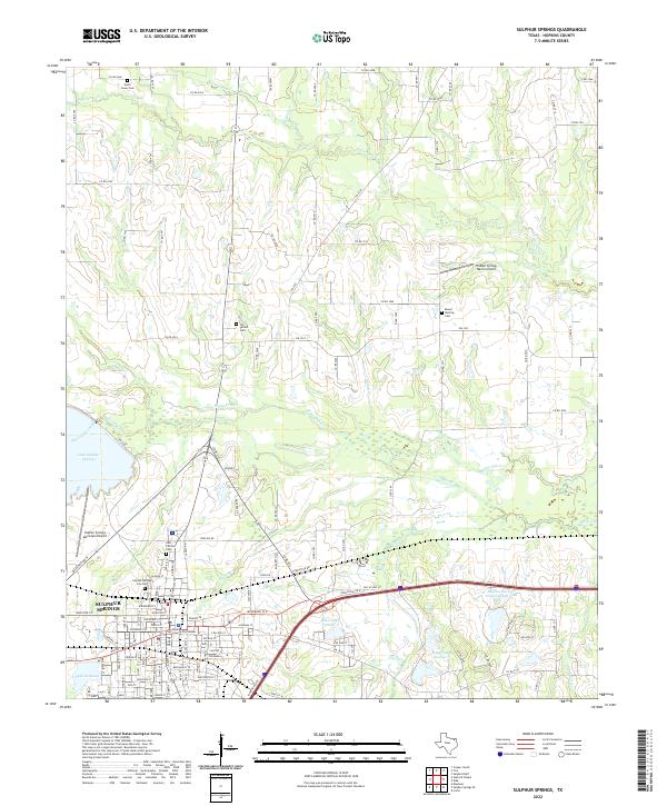 US Topo 7.5-minute map for Sulphur Springs TX