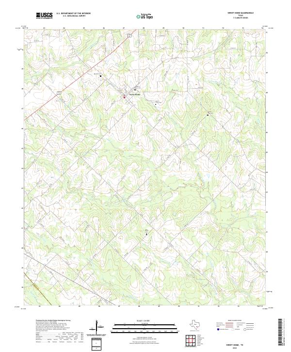 US Topo 7.5-minute map for Sweet Home TX