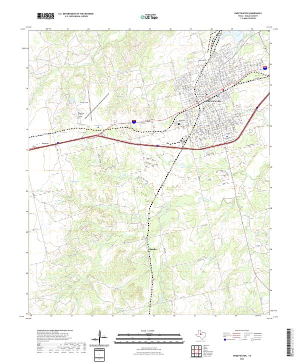 US Topo 7.5-minute map for Sweetwater TX