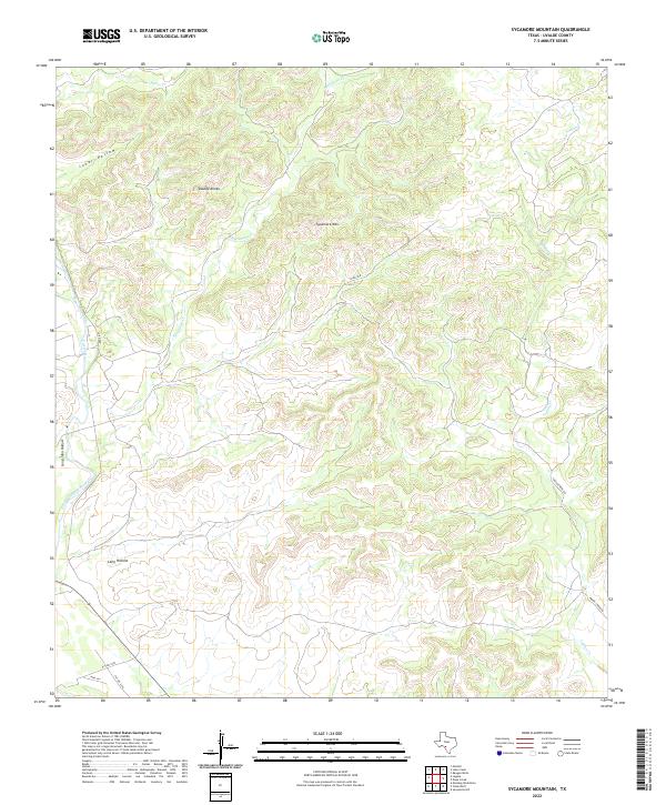 US Topo 7.5-minute map for Sycamore Mountain TX