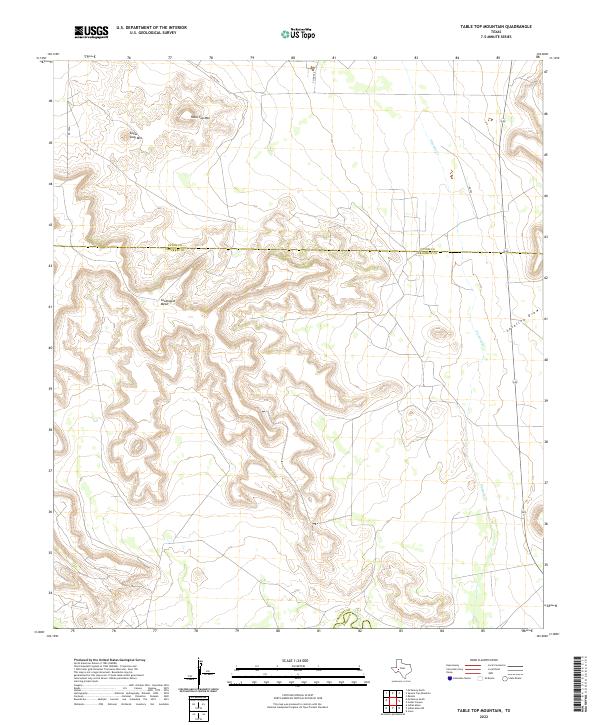 US Topo 7.5-minute map for Table Top Mountain TX