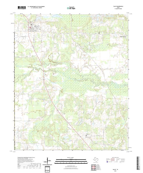 US Topo 7.5-minute map for Talco TX