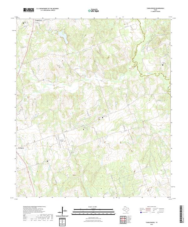 US Topo 7.5-minute map for Tanglewood TX