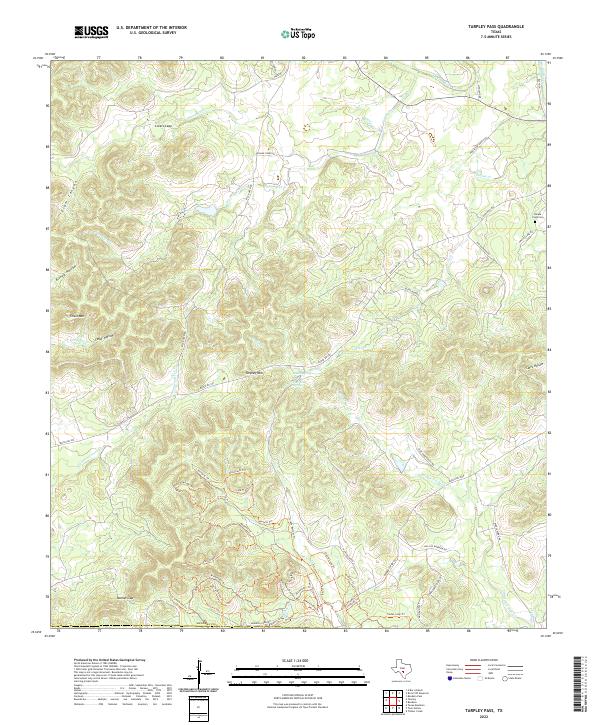 US Topo 7.5-minute map for Tarpley Pass TX