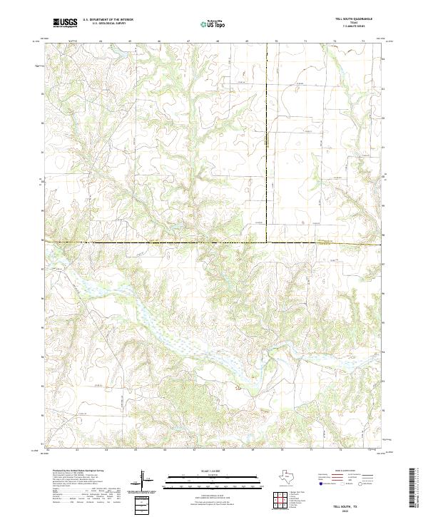 US Topo 7.5-minute map for Tell South TX – American Map Store