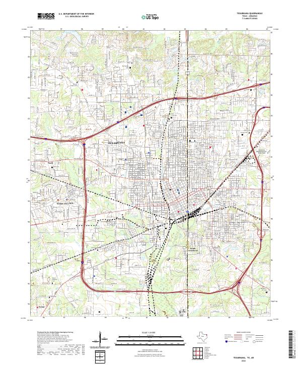 US Topo 7.5-minute map for Texarkana TXAR