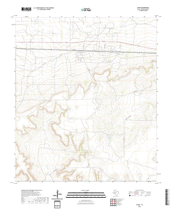 Texon Operations Map US Topo 7.5-minute map for Texon TX – American Map Store